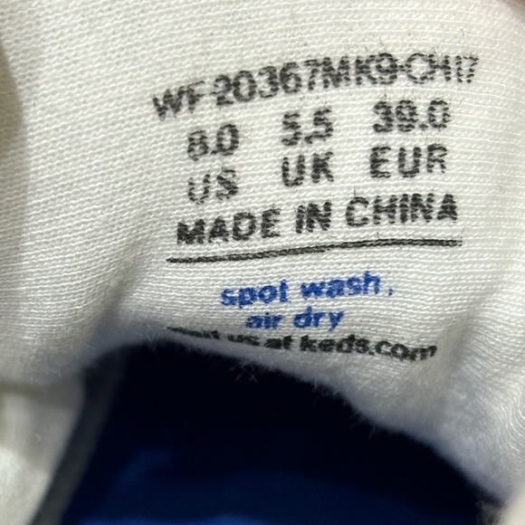 Like newKeds  Stretch White Canvas Sneakers with Blue Accents - Picture 8 of 10